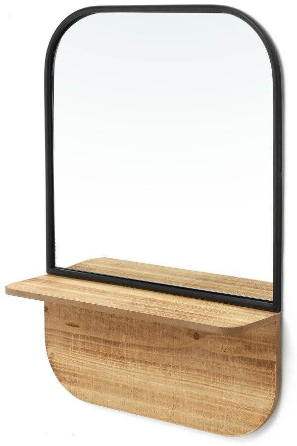 MIRROR IRN/WD SHELF BLK-NAT