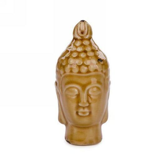 5.5" Mustard Yellow Ceramic Buddha Head
