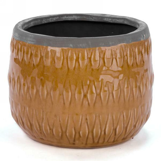 Yellow Ceramic Pot Weave 5.5"
