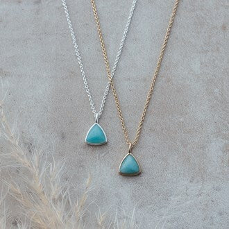 Glee Necklace Elsie Amazonite Gold