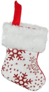 Stocking 6" Mini Red Snowflake