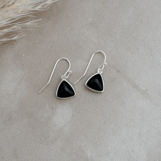 Glee Earrings Elsie Matt Black Onyx Silver