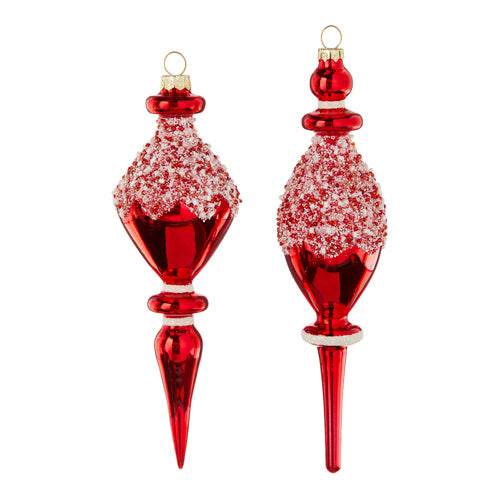 8.5" Red Beaded Final Ornament #2