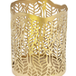 Gold Candle Votive w Leaf Cutout