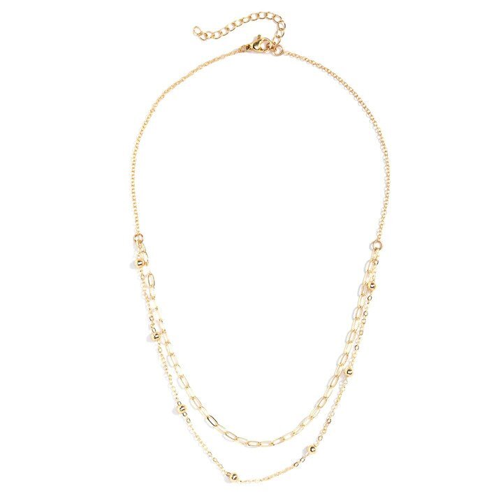 SIN Ball Accented Chain w Delicate Link Layer Gold