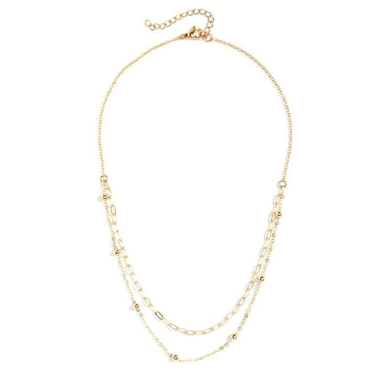 SIN Ball Accented Chain w Delicate Link Layer Gold
