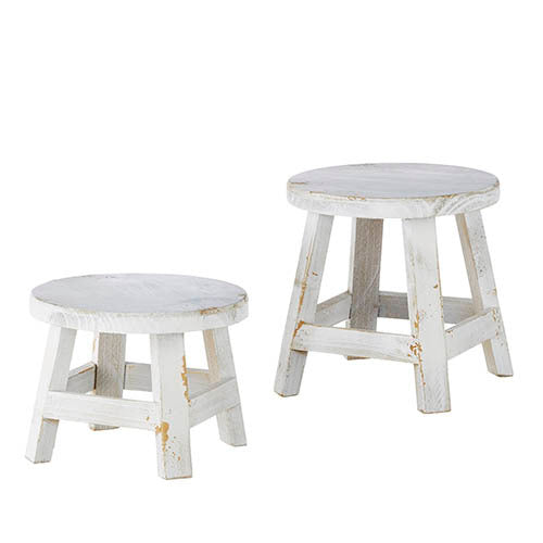 SET2 8.25" Distressed White Stool Riser