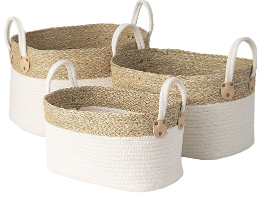 SETof3 Basket Seagrass Cotton