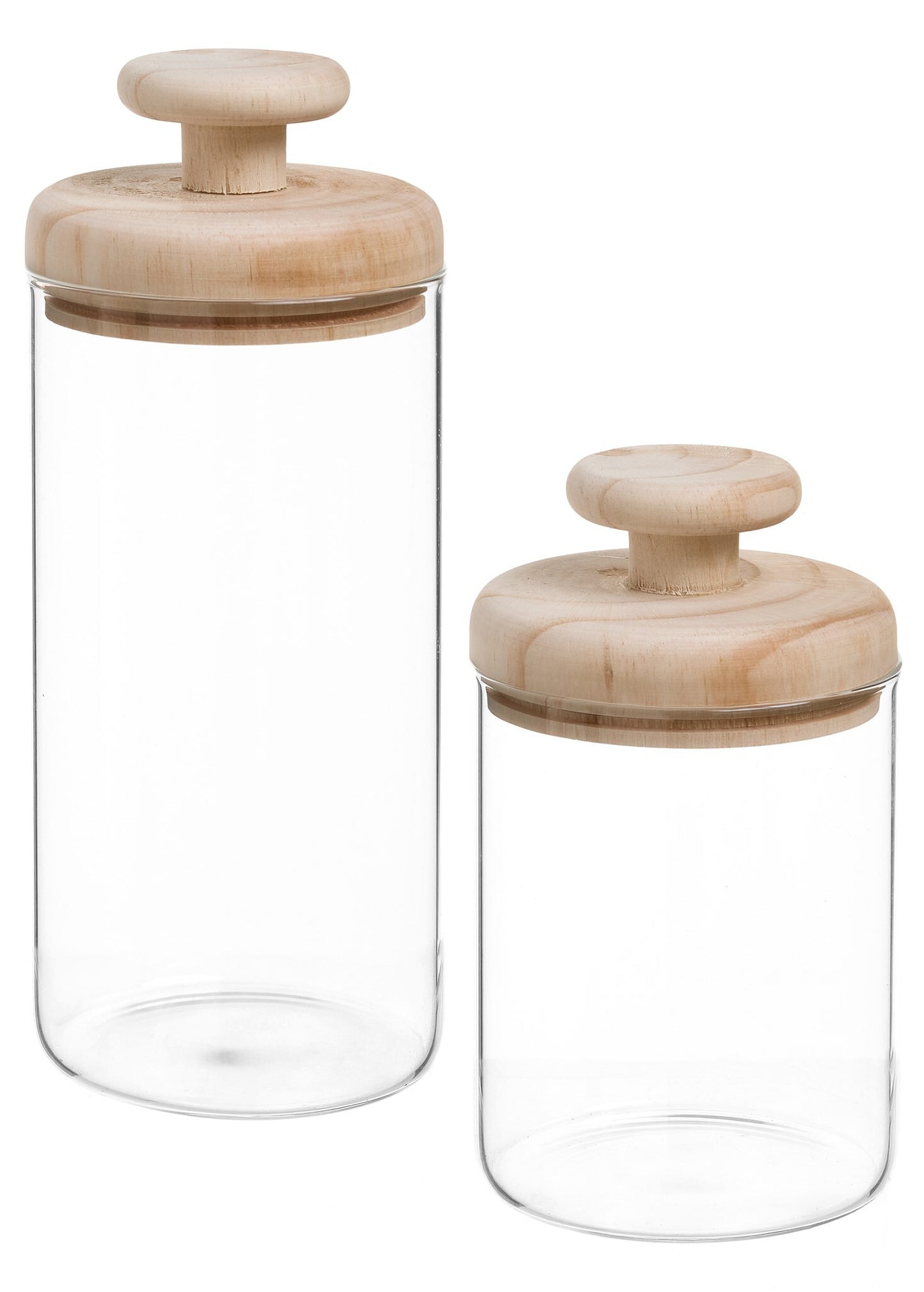 SM Adam Canister Glass/Wood Natural