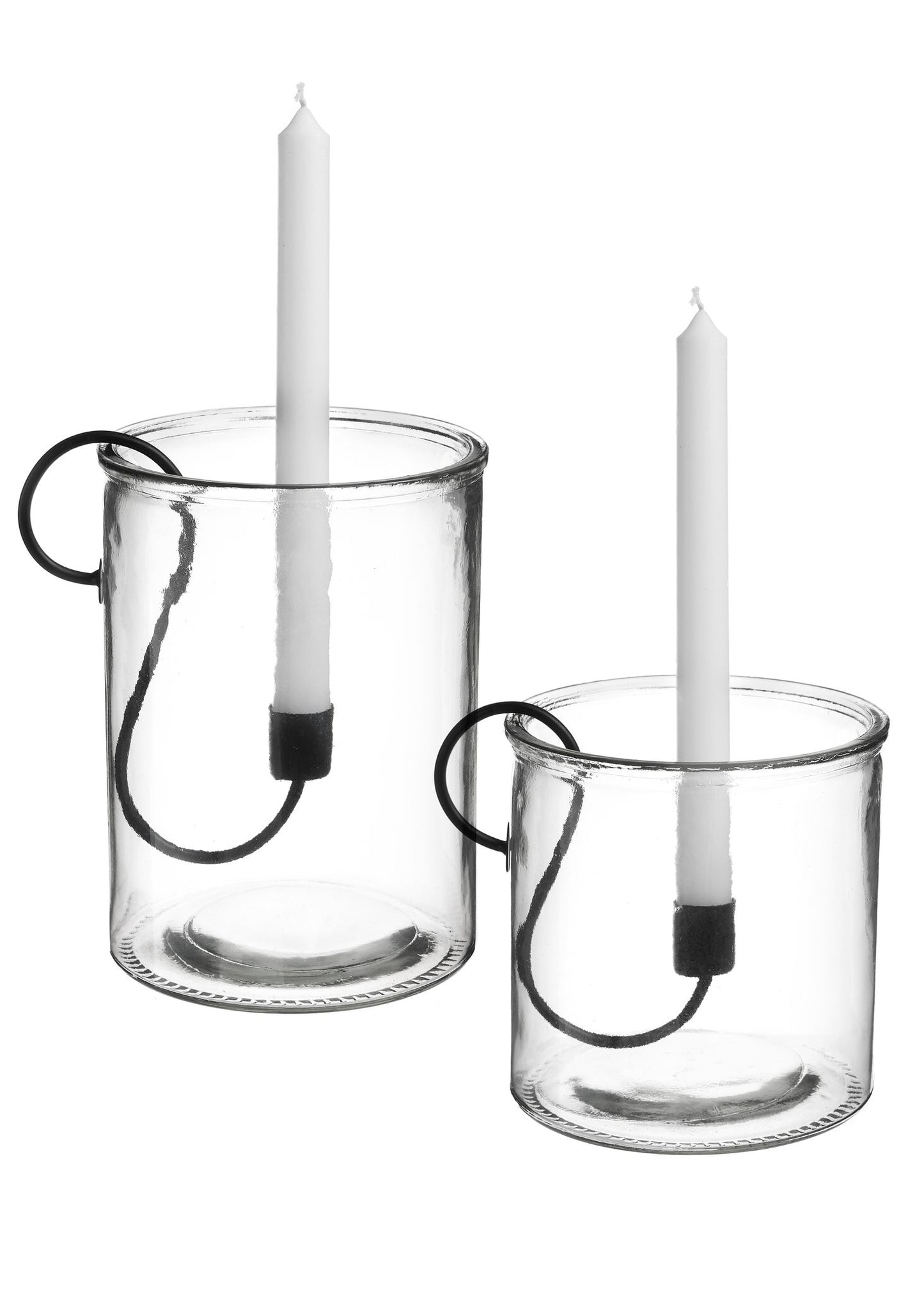 LG Candle Holder Glass/Metal
