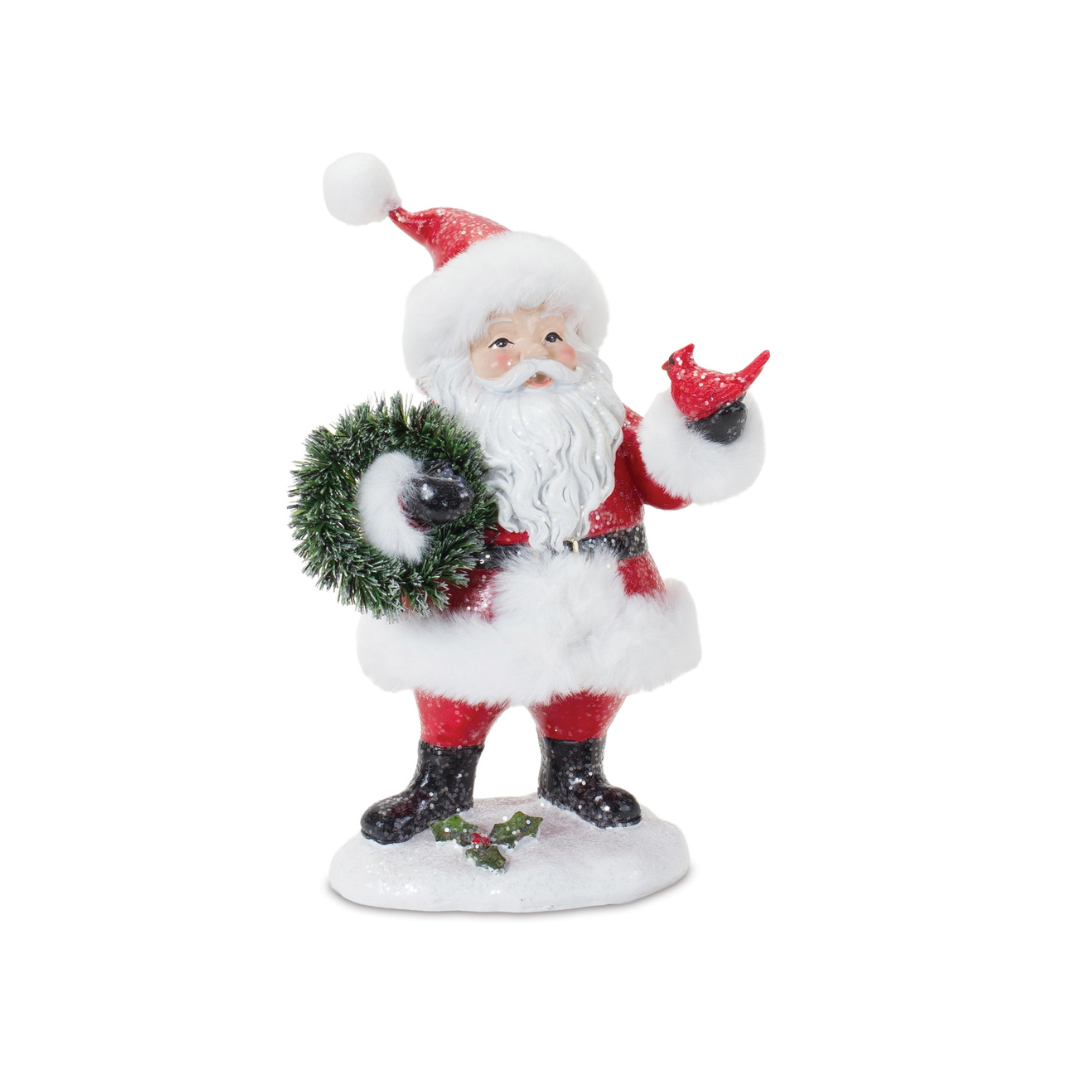 Santa 8.25" Resin w/ Wreath