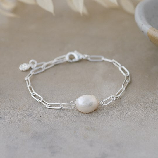 Glee Bracelet Gwendolyn Silver White Pearl