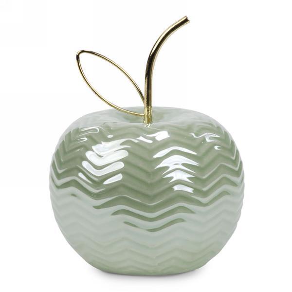 Green Textured Ceramic Apple