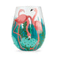 LOLITA Stemless Wine Glass Fancy Flamingo