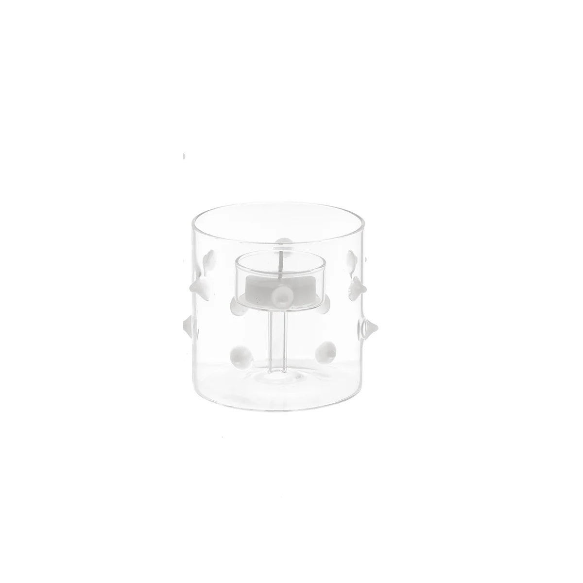 SEATON SMALL GLASS TLITE HOLDER WHITE