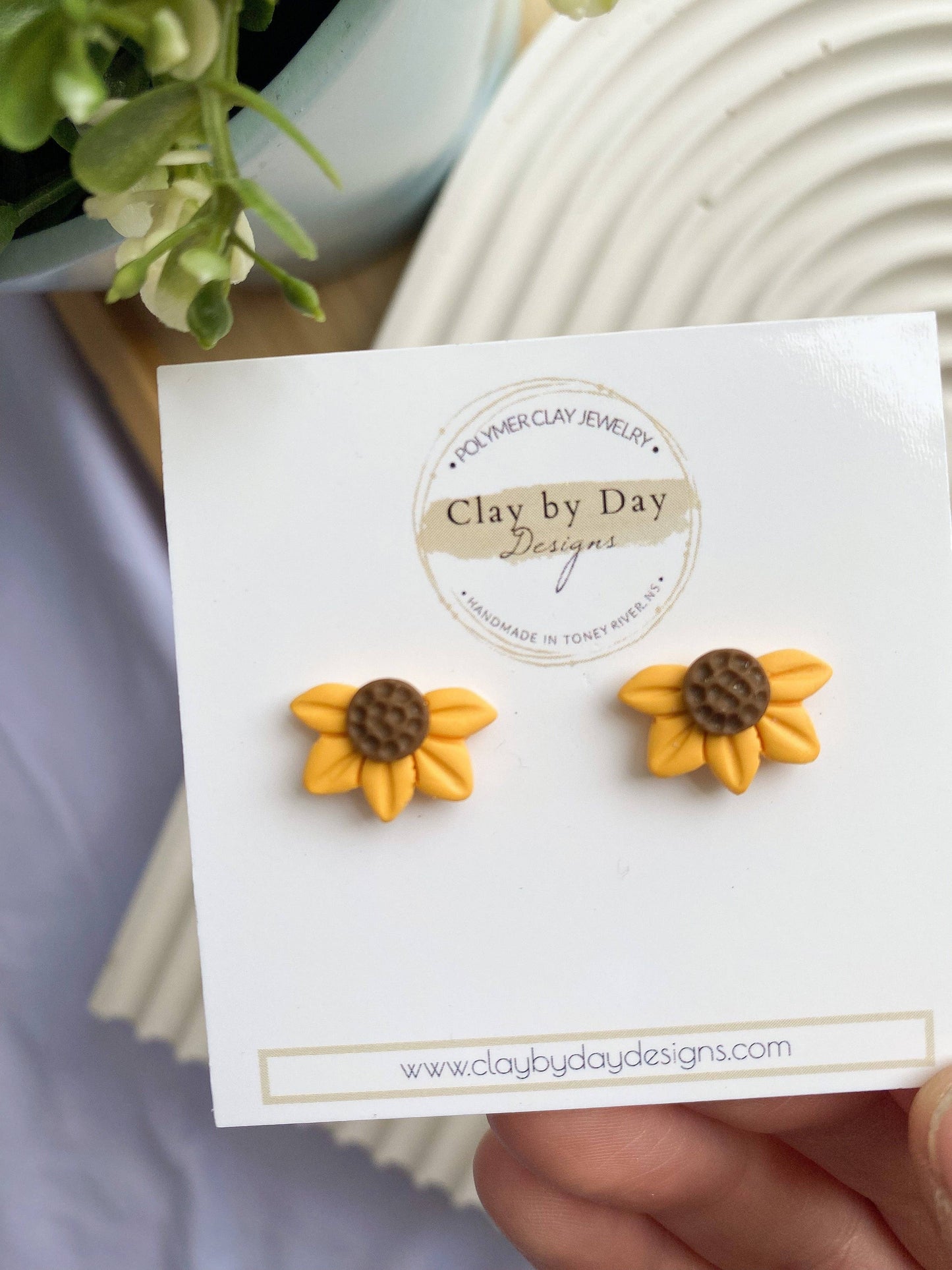 Clay by Day Half Flower Studs