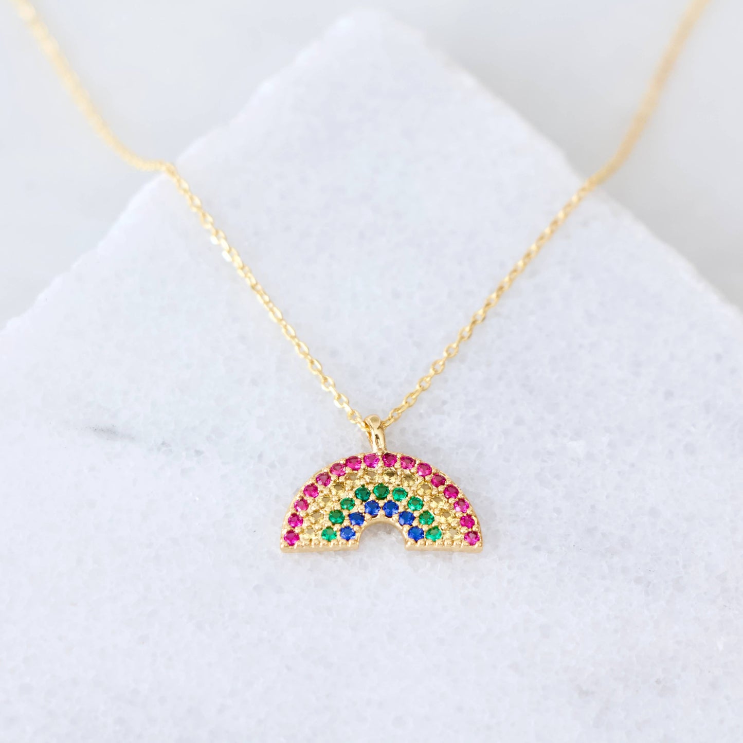 Mesa Blue Zircon Rainbow Necklace
