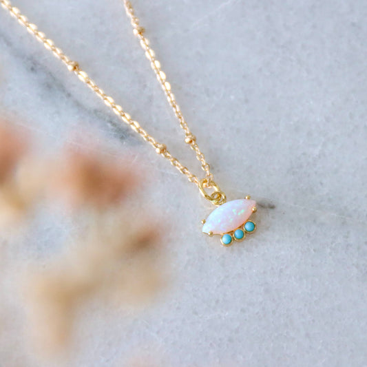 Mesa Blue Opal and Turquoise Necklace