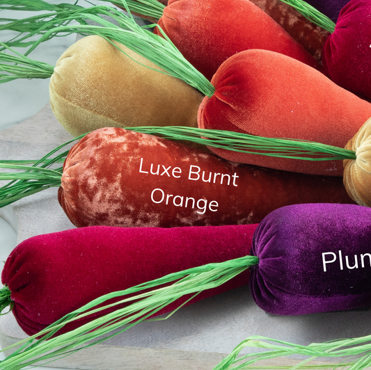 Handmade Velvet Carrots: Luxe Burnt Orange